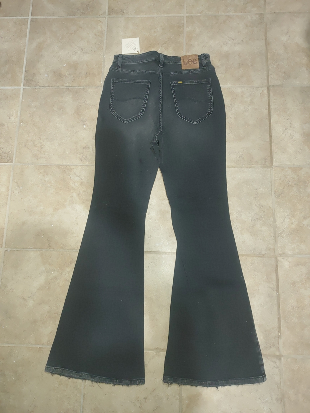 Lee High Rise Black Wide Leg Flare Jeans